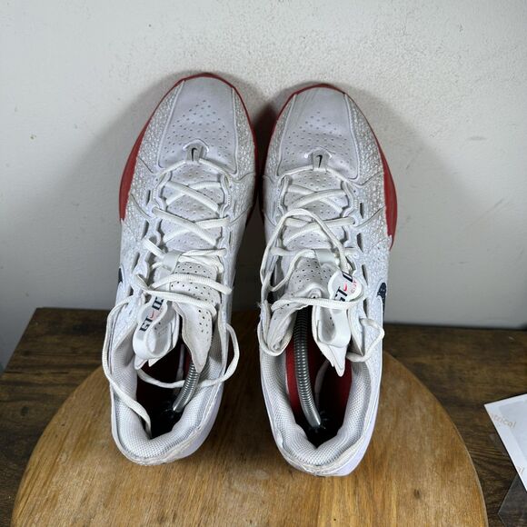 Nike GT Cut 2 Shoes Mens Size 11.5 White Red DV2913-103 Basketball Sneakers Low